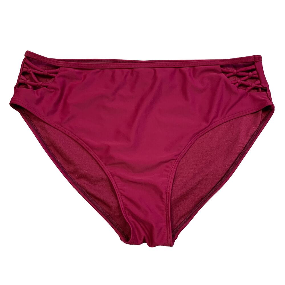 Island Soul Curve Magenta Cutout Plus Size Swim Bikini Bottoms Bathing Suit 1x